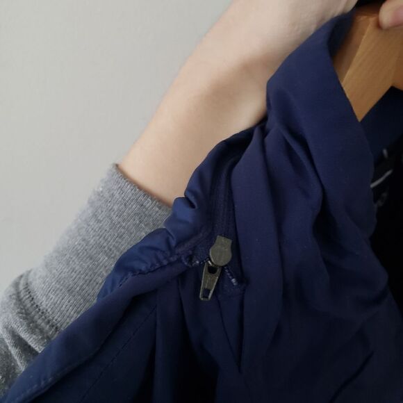 Marmot Hooded Jacket Blue Colorblock Adjustable L - Picture 14 of 14